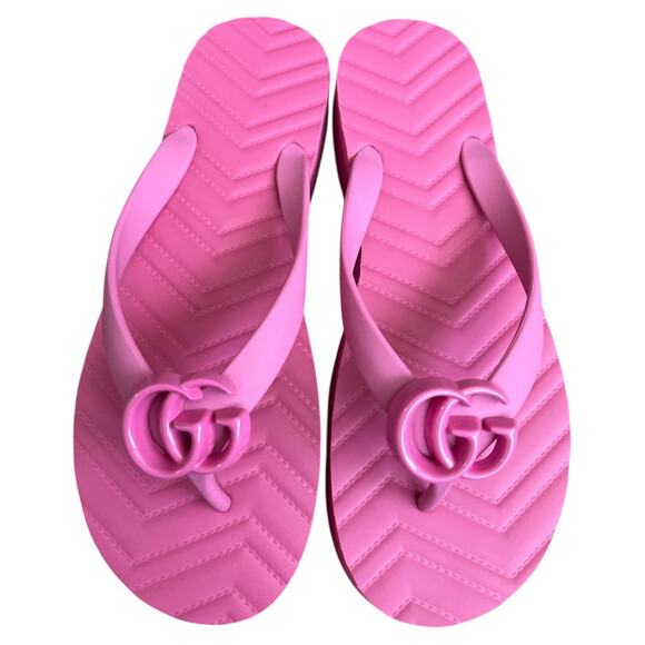,GUCCI Pink Chevron Platform Sandal with interlocking G logo,  IT36/US6 - Picture 1 of 16